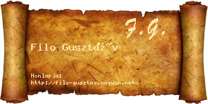 Filo Gusztáv névjegykártya